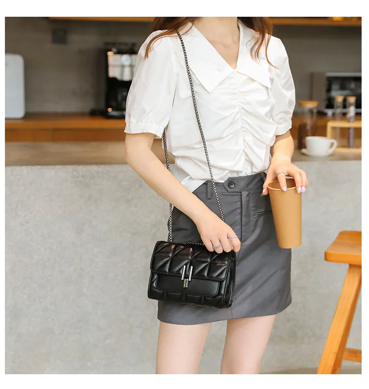 Women Luxury Designer genuine Bags Leather Chain Women Handbags Shoulder Female bag New Casual Fashion Ladies Messenger Bags