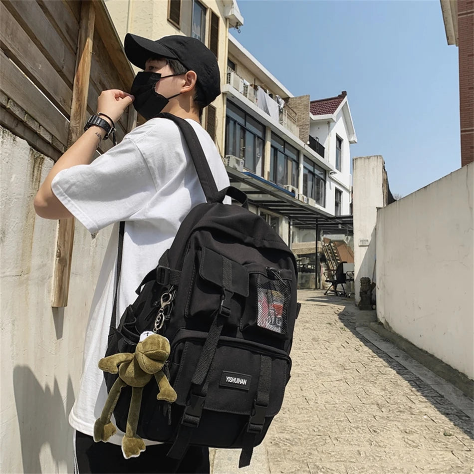 2024 Women School Backpack Black Nylon Bagpack Female Anti Theft Rucksack Casual Lady Travel Bag Korean Back Pack Mochila