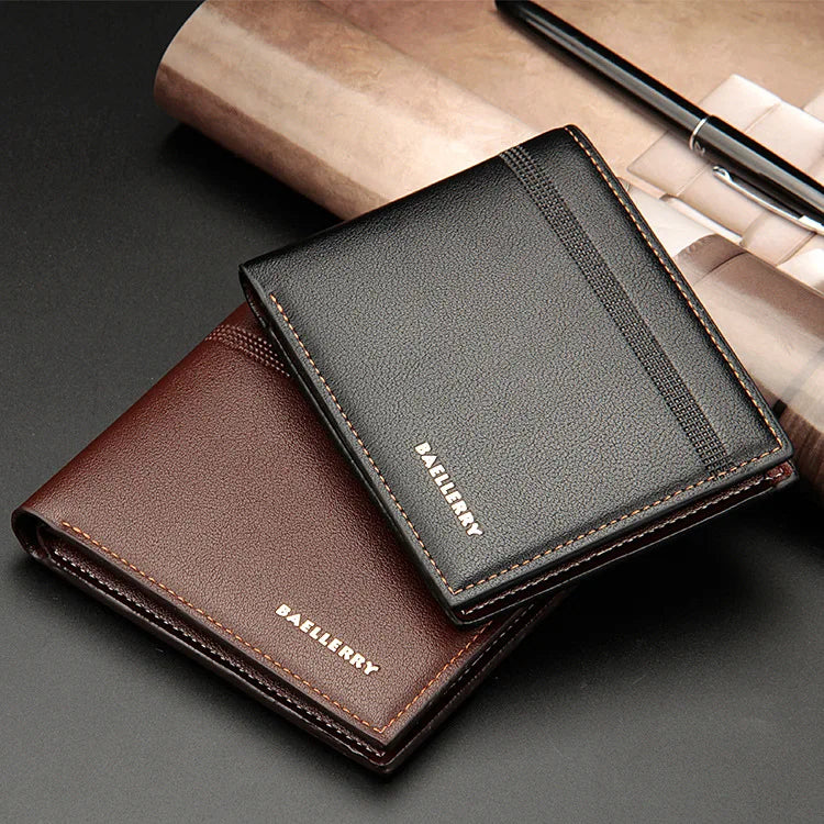 2023 New Men Wallets Name Customized Card Holder High Quality Male Purse PU Leather Business Men Wallets Carteria