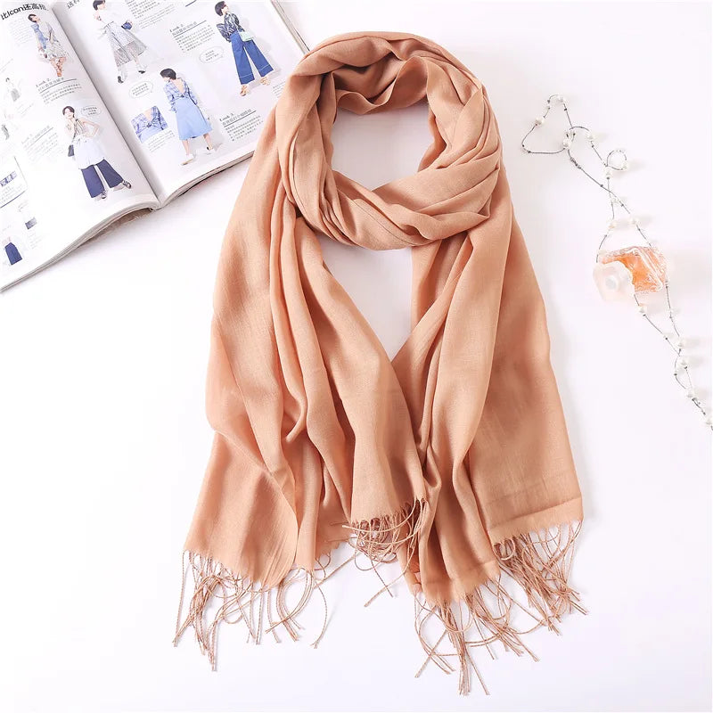 Desgine Brand Solid Women Cashmere Scarf Autumn Winter Warm Shawls Wraps 2024Men's Pashmina Tassels Scarves Female Foulard Mujer