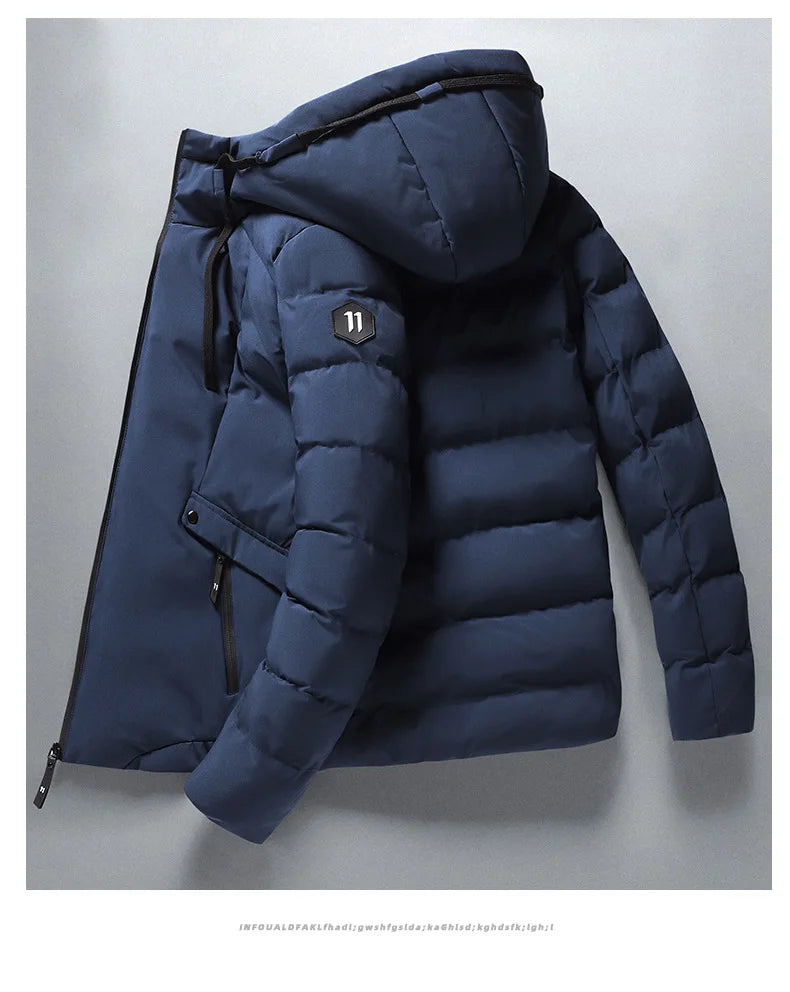 Hiver Loisirs Épaissir Chaud Veste Imperméable Parka Hommes Automne Nouveau Vêtements D'extérieur Coupe-Vent Chapeau À Capuche Parka Veste Hommes