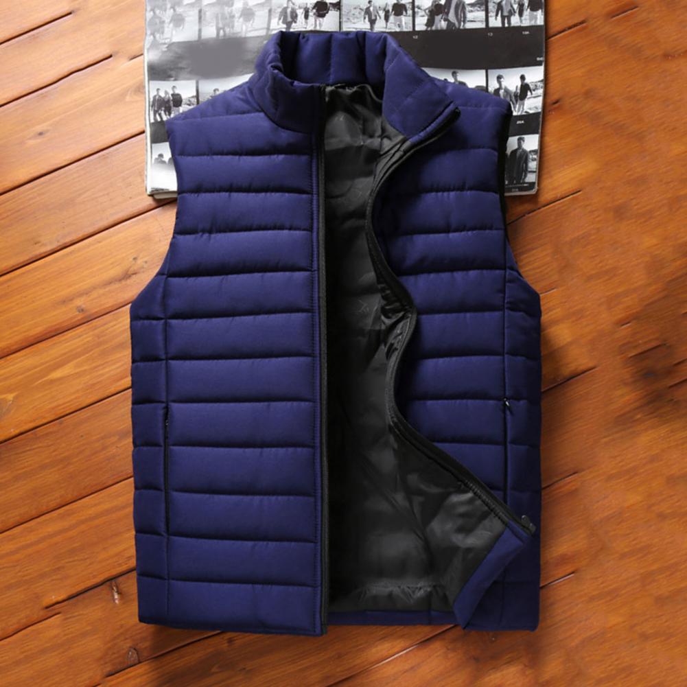 Gilet d'hiver imperméable et chaud sans manches pour homme, coupe-vent 3D, épais, fermeture à glissière douce, gilet d'hiver