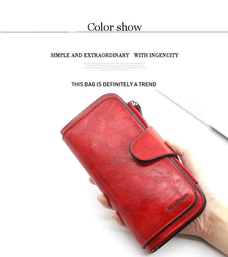 Women's wallet made of leather Wallets Three fold VINTAGE Womens purses mobile phone Purse Female Coin Purse Carteira Feminina