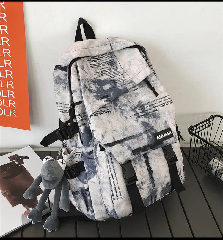 Women Harajuku Cloud Print Men Backpack Student Nylon Laptop New 2021 Cool  School Bag For Teenage Girls Book Bags buckle Ladies