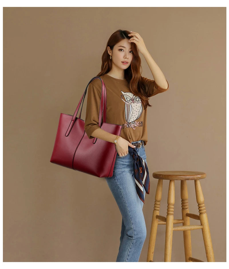 New 2023 Large Women's Bag Large Capacity Shoulder Bags High Quality PU Leather Shoulder Bags Ladies Wild Bags Sac a Main Femme