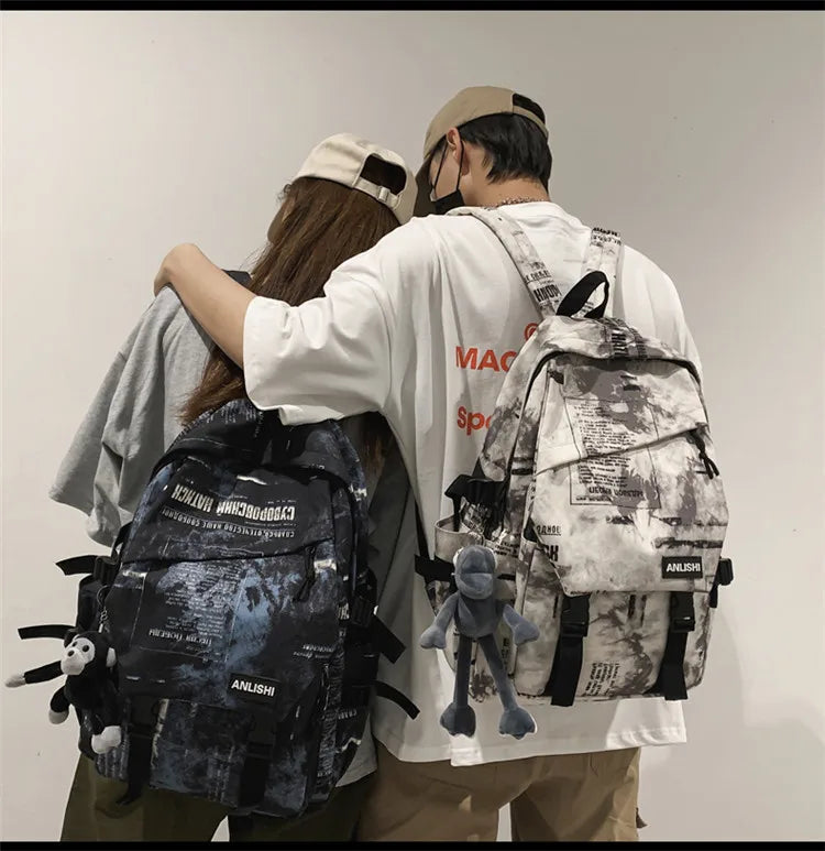 Women Harajuku Cloud Print Men Backpack Student Nylon Laptop New 2021 Cool  School Bag For Teenage Girls Book Bags buckle Ladies