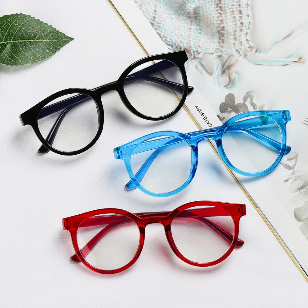 Children Round Anti-blue Light Eyeglasses Ultra Light Frame Computer Glasses Protection Portable Eyewear Goggles Spectacle