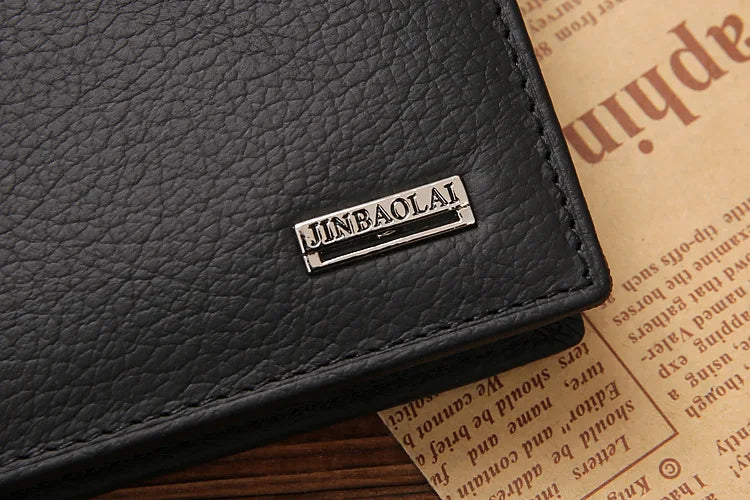 Free Name Engraving Short Genuine Leather Men Wallets Fashion Coin Pocket Card Holder Men Purse Simple Quality Male Wallets