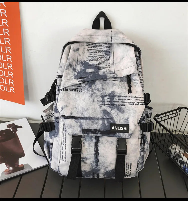 Women Harajuku Cloud Print Men Backpack Student Nylon Laptop New 2021 Cool  School Bag For Teenage Girls Book Bags buckle Ladies