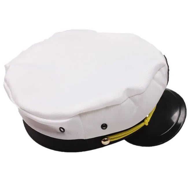 Adult Yacht Military Hats Boat Skipper Ship Sailor Captain Costume Hat Adjustable Cap Navy Marine Admiral For Men Women