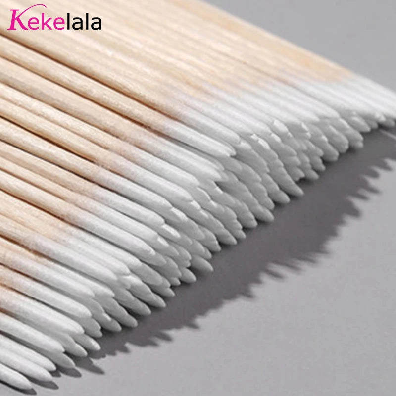 Lot de 1 000 micro-tiges en bois pour extensions de cils, outils de nettoyage pour tatouage, microblading, bâtonnets en bois, brosses en coton cosmétiques