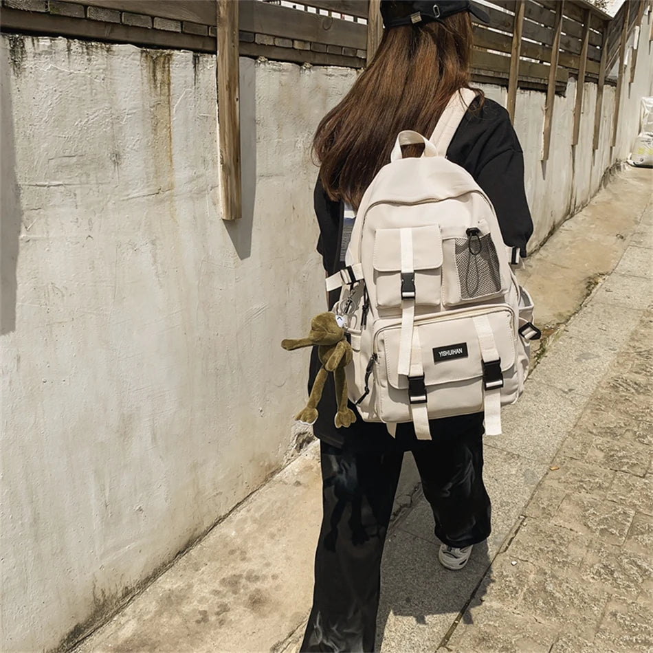 2024 Women School Backpack Black Nylon Bagpack Female Anti Theft Rucksack Casual Lady Travel Bag Korean Back Pack Mochila