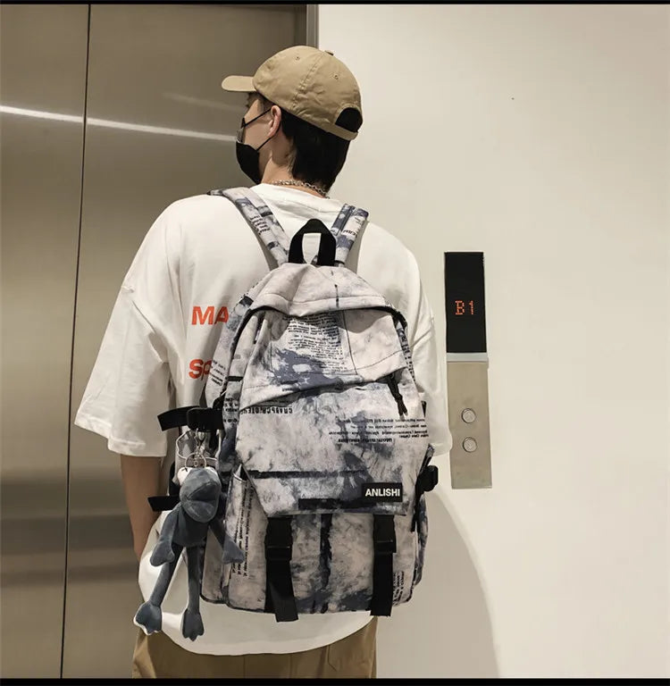 Women Harajuku Cloud Print Men Backpack Student Nylon Laptop New 2021 Cool  School Bag For Teenage Girls Book Bags buckle Ladies