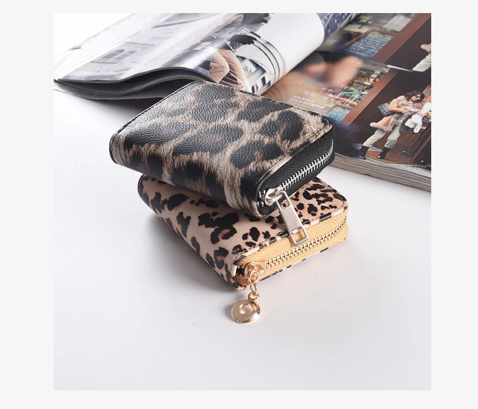 Leather Women Wallet Classic Leopard Animal Print Long Wallets Female Cards Holder Clutch Bag Fashion Ladies Purses