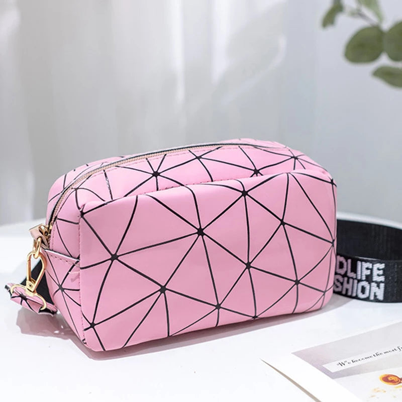 Women Laser Crossbody Bag Sling Shoulder Bag Jelly Holographic Square Messenger Satchel Bag For Lady Daily Small Handbag Purse