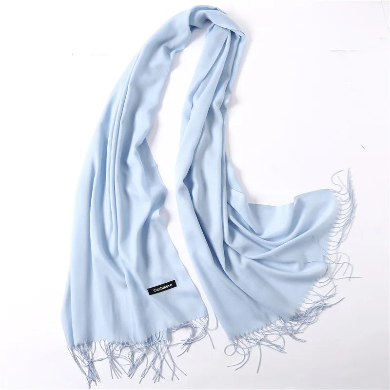 Desgine Brand Solid Women Cashmere Scarf Autumn Winter Warm Shawls Wraps 2024Men's Pashmina Tassels Scarves Female Foulard Mujer