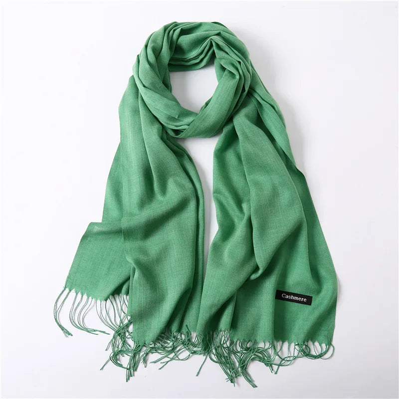 Desgine Brand Solid Women Cashmere Scarf Autumn Winter Warm Shawls Wraps 2024Men's Pashmina Tassels Scarves Female Foulard Mujer