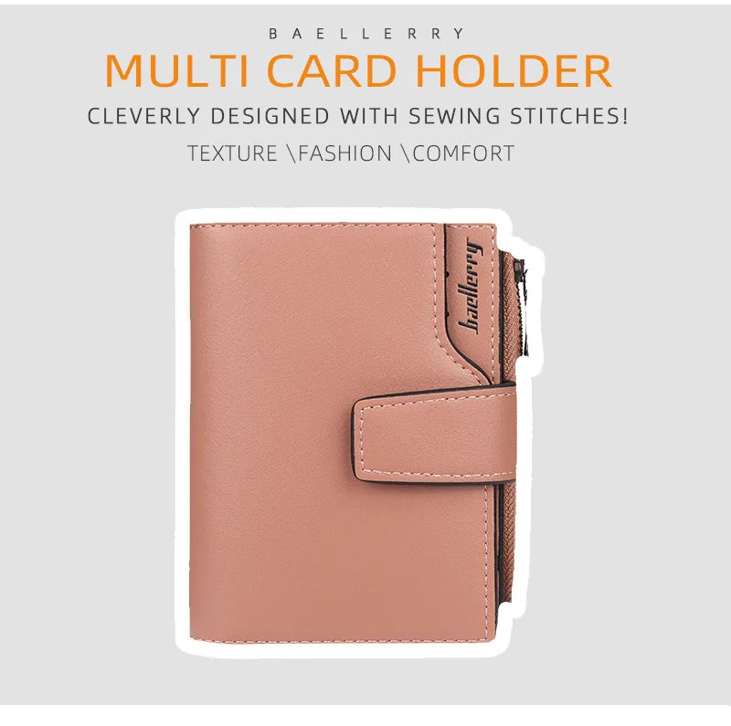 2024 New Women Wallets Name Customized Fashion Short PU Leather Quality Card Holder Classic Female Purse Zipper Wallet For Women