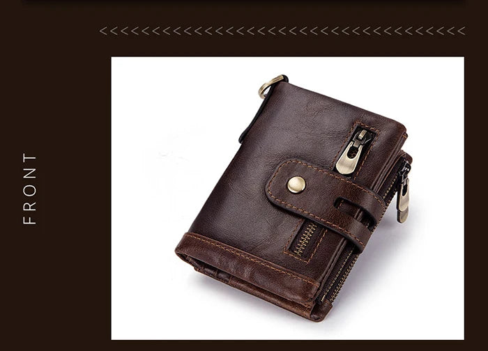 KAVIS Rfid Genuine Cow Leather Wallet Men Coin Purse Male Cuzdan PORTFOLIO MAN Portomonee Small Mini Walet Pocket Name Engraving