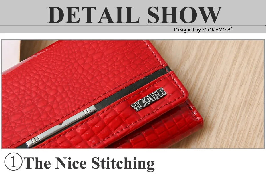 Free Gift Small Cute Wallet For Women Fashion Mini Purse Female Patent Leather Ladies Designer Brand Short Red Woman Card Holder