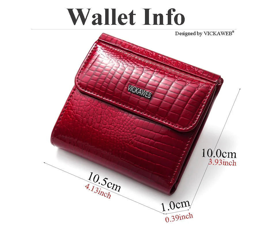 VICKAWEB Mini Wallet Women Genuine Leather Wallets Fashion Alligator Hasp Short Wallet Female Small Woman Wallets And Purses 209