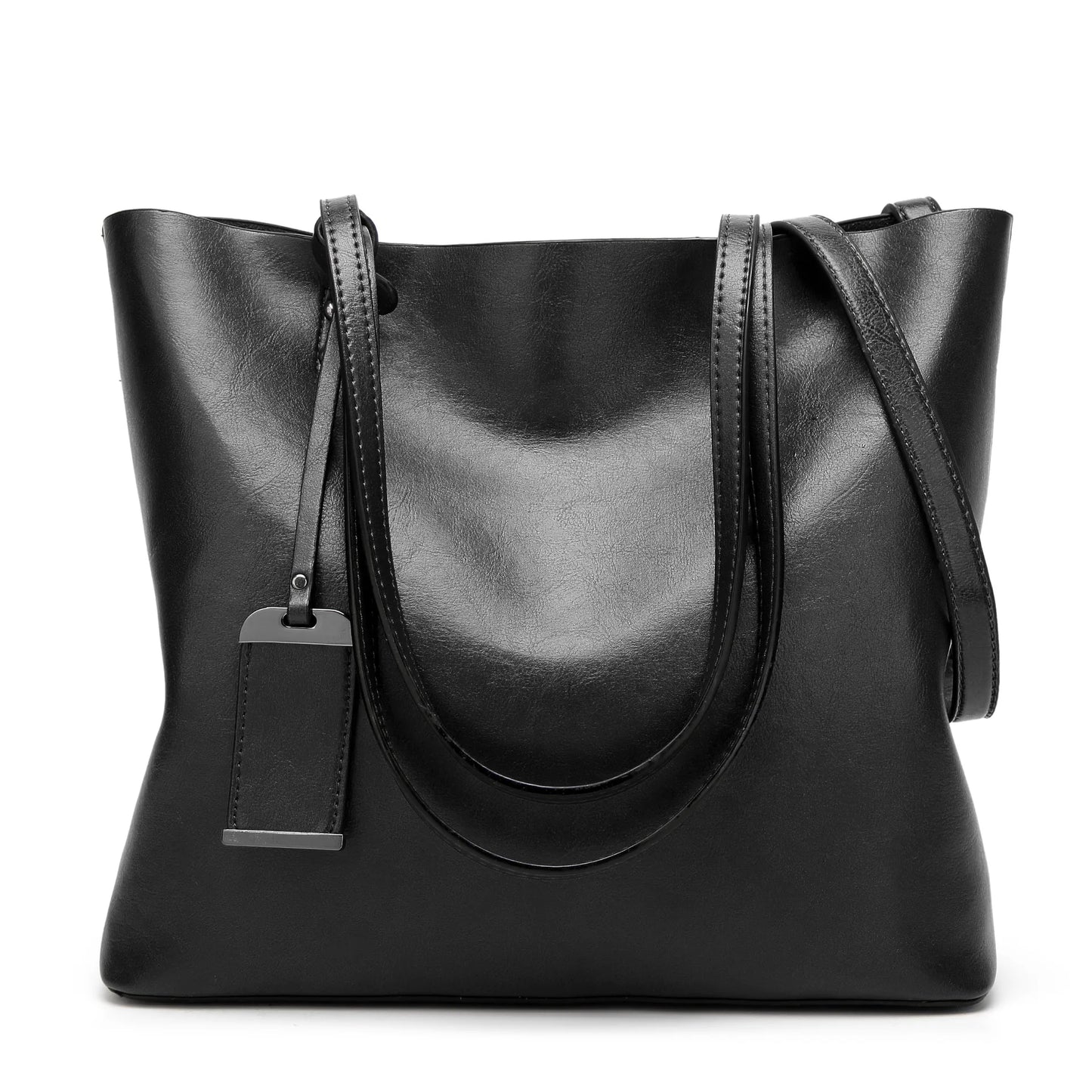 Waxing Leather bucket bag Simple Double strap handbag shoulder bags For Women 2024 All-Purpose Shopping tote sac bolsa feminina