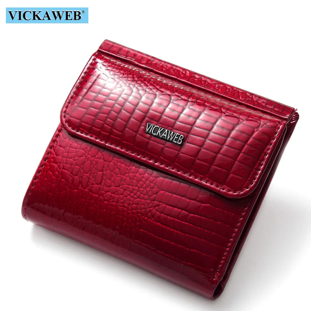 VICKAWEB Mini Wallet Women Genuine Leather Wallets Fashion Alligator Hasp Short Wallet Female Small Woman Wallets And Purses 209