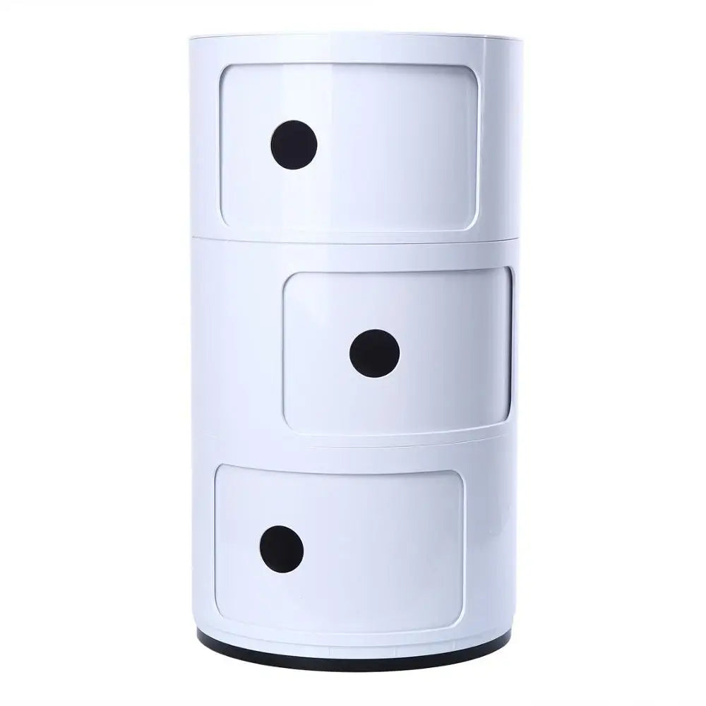 Modern Fashion Round Storage Cabinets Drawer 3 Layer Bedside Corner Sofa Small Size Living Room Side table