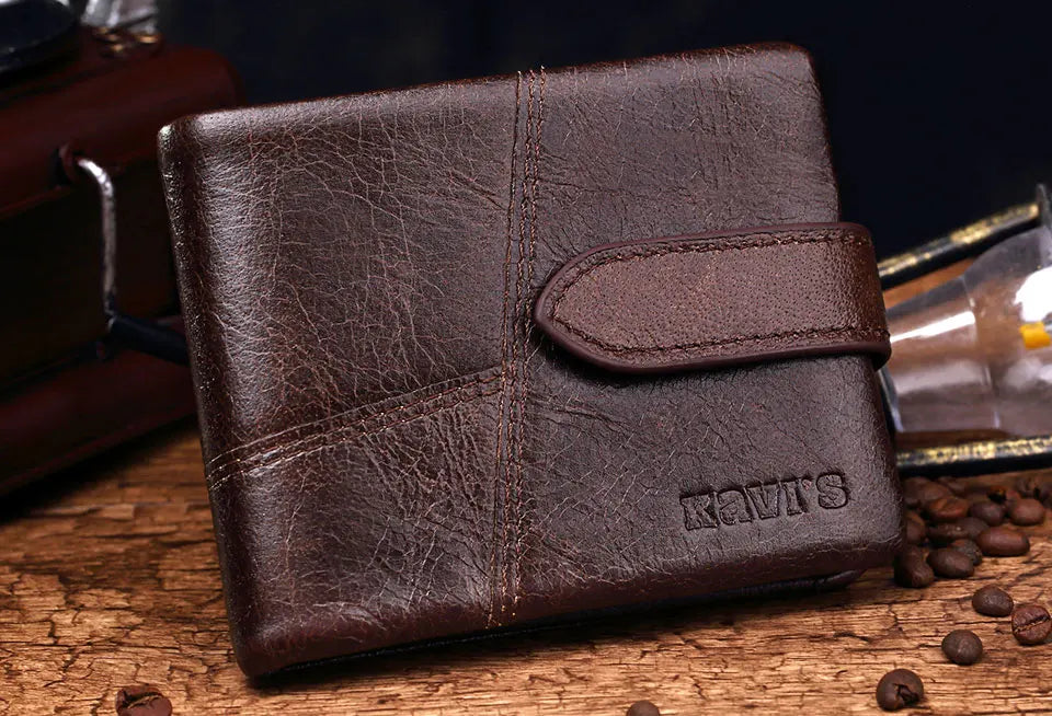 KAVIS Free Engravin Genuine Leather Wallet Men Coin Purse Long Male Clutch Walet Portomonee Man Women Handy Card Holder for Name