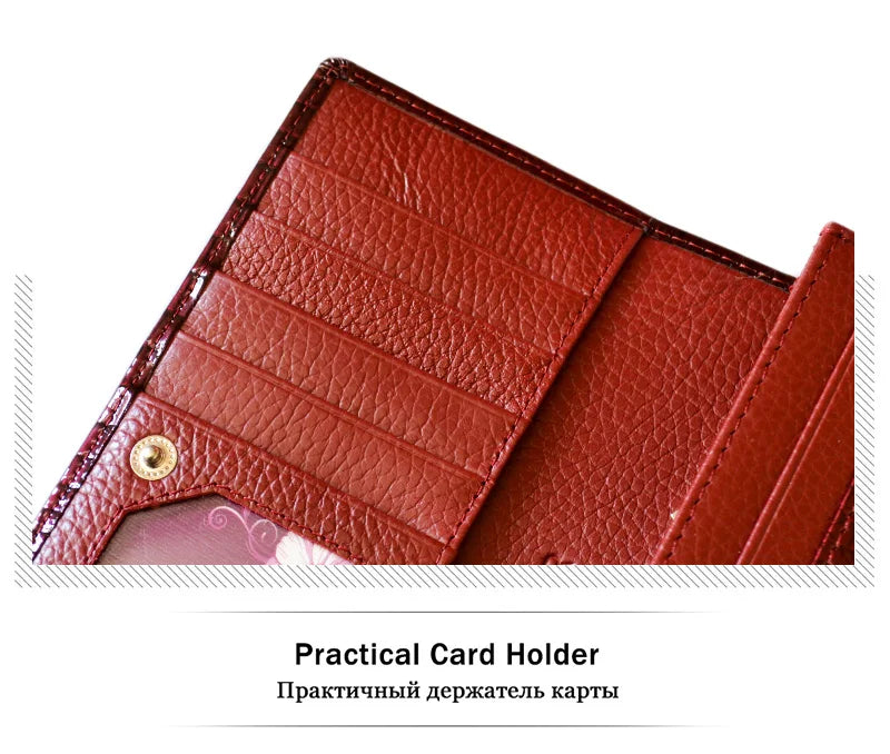 Designer Genuine Leather Women Wallet Female Long Clutch Money Bag  Luxury Brand Alligator Leather Ladies Coin Purse Wife's Gift