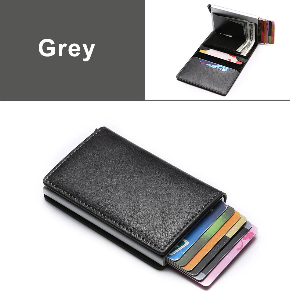 Men Credit Card Holder Wallet Slim Aluminum Men Wallet ID Credit Card Holder Mini RFID Wallet Automatic Pop Up Bank Card Case