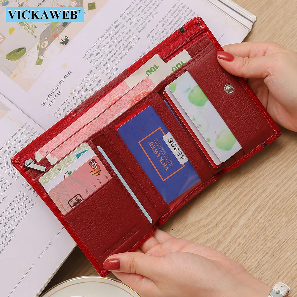 Free Gift Small Cute Wallet For Women Fashion Mini Purse Female Patent Leather Ladies Designer Brand Short Red Woman Card Holder