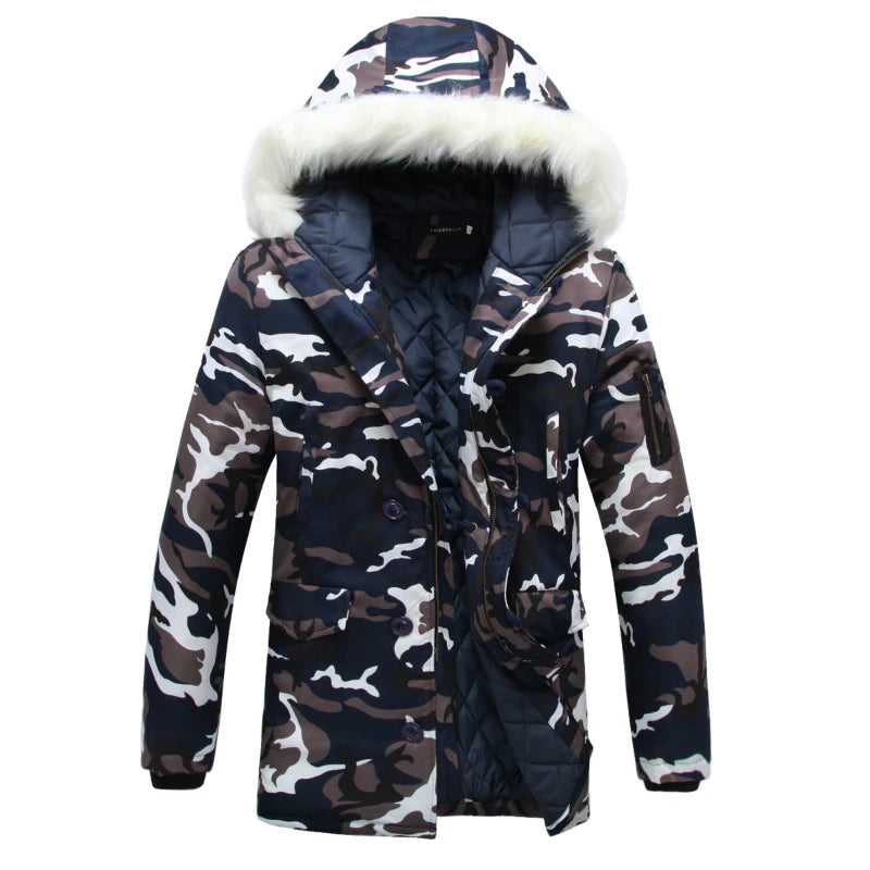 2024 Nouvelle Marque Hiver Hommes Épais Camouflage Veste Hommes Parka manteau Hommes À Capuche Parkas Veste Hommes Militaire Pardessus