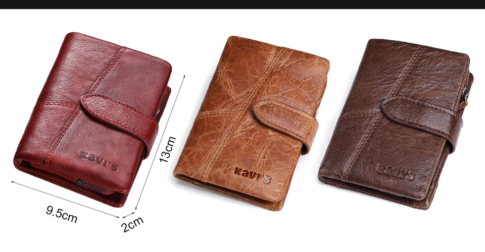 KAVIS Free Engravin Genuine Leather Wallet Men Coin Purse Long Male Clutch Walet Portomonee Man Women Handy Card Holder for Name