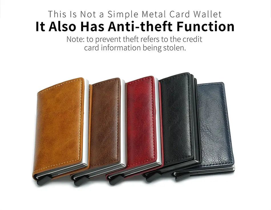 Men Credit Card Holder Wallet Slim Aluminum Men Wallet ID Credit Card Holder Mini RFID Wallet Automatic Pop Up Bank Card Case