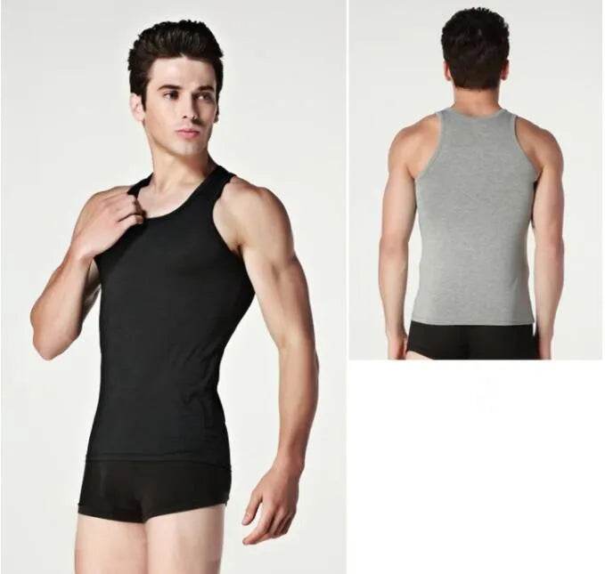 Hot Sale 3pcs / 100% Cotton Mens Sleeveless Tank Top Solid Muscle Vest Undershirts O-neck Gymclothing Tees Whorl Tops