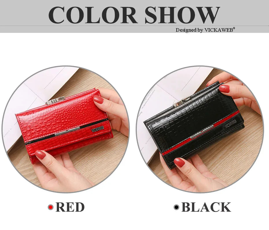 Free Gift Small Cute Wallet For Women Fashion Mini Purse Female Patent Leather Ladies Designer Brand Short Red Woman Card Holder