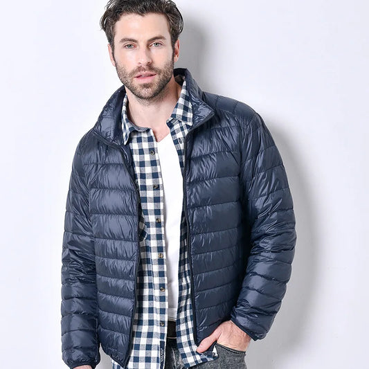 FGKKS Autumn Lightweight Thin Duck Down Jacket Men Good White Brand Casual Ultralight Male Feather Jackets Coat