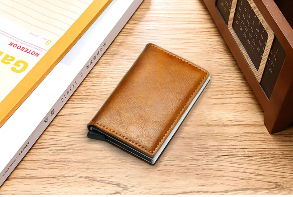 Men Credit Card Holder Wallet Slim Aluminum Men Wallet ID Credit Card Holder Mini RFID Wallet Automatic Pop Up Bank Card Case