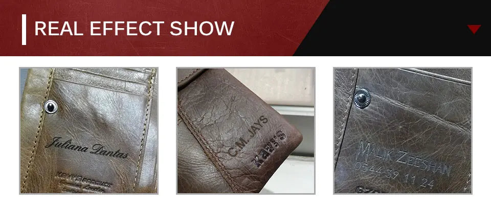 KAVIS Free Engravin Genuine Leather Wallet Men Coin Purse Long Male Clutch Walet Portomonee Man Women Handy Card Holder for Name