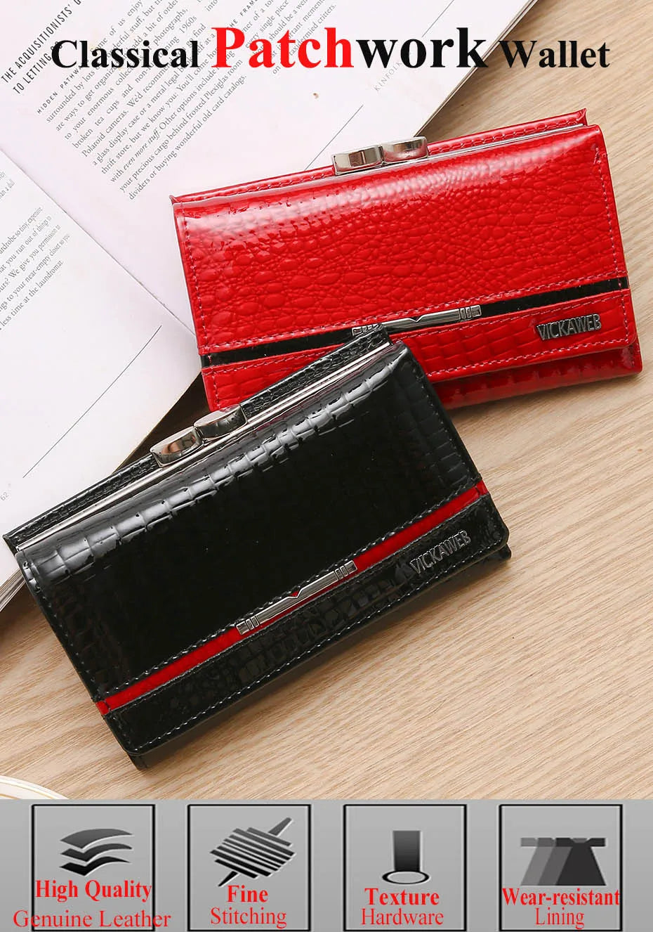 Free Gift Small Cute Wallet For Women Fashion Mini Purse Female Patent Leather Ladies Designer Brand Short Red Woman Card Holder