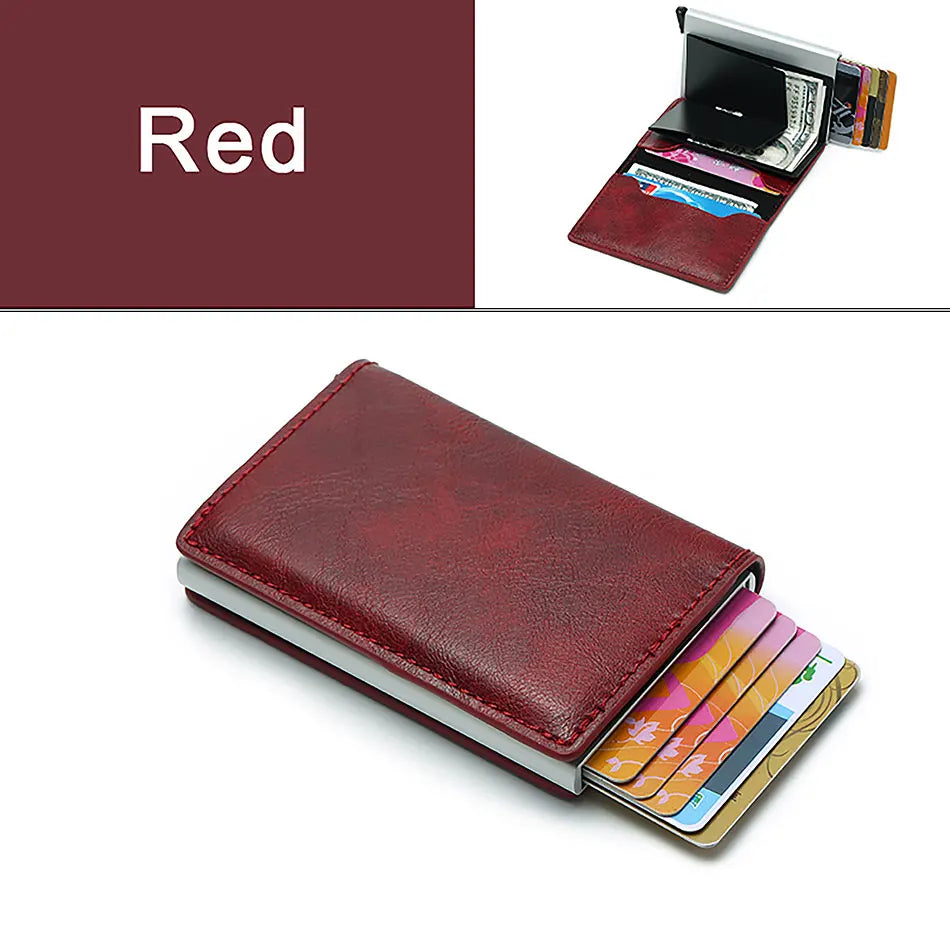 Men Credit Card Holder Wallet Slim Aluminum Men Wallet ID Credit Card Holder Mini RFID Wallet Automatic Pop Up Bank Card Case