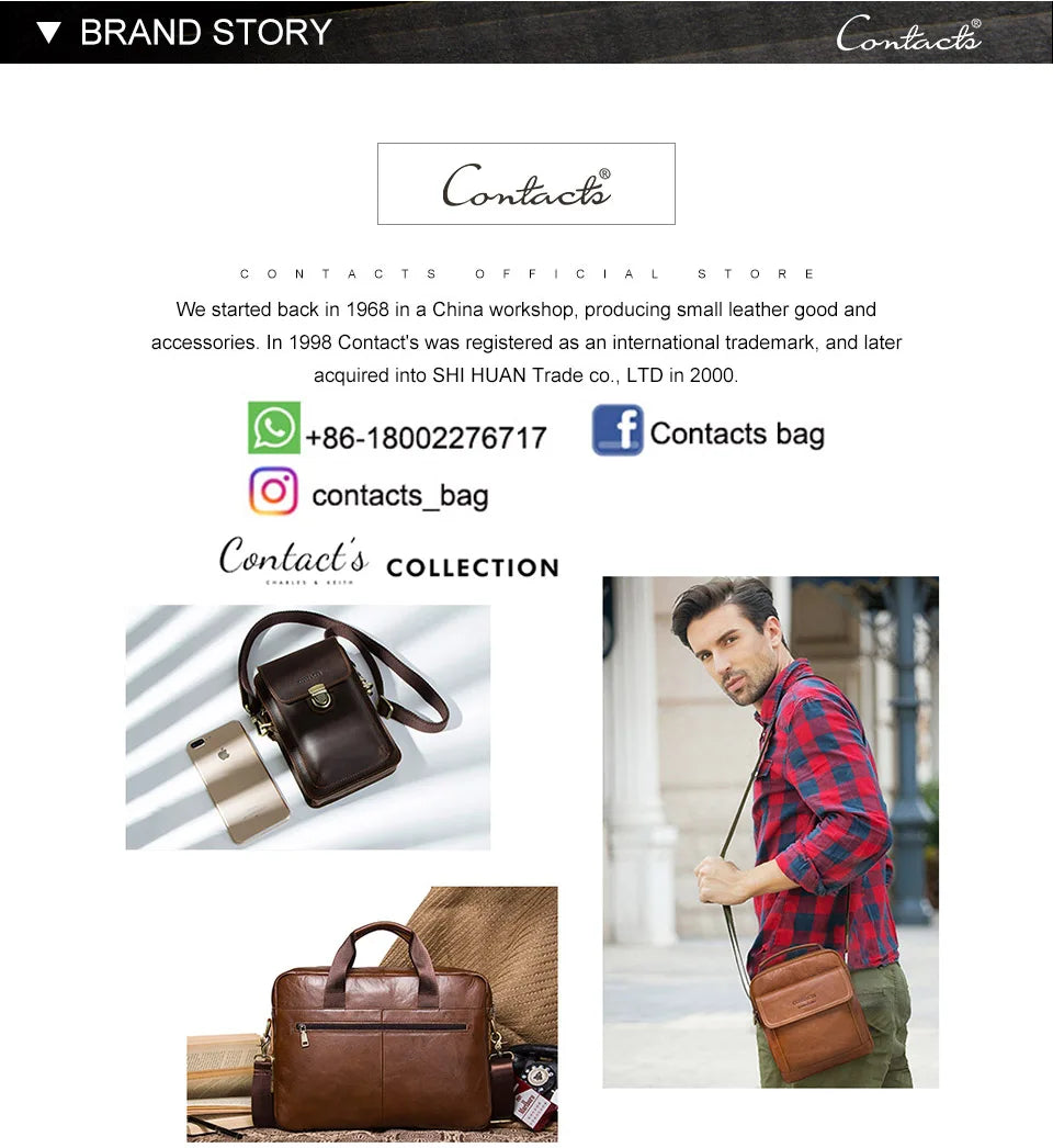 CONTACT'S Genuine Leather RFID Vintage Wallet Men With Coin Pocket Short Wallets Small Zipper Wallet With Card Holders Man Purse