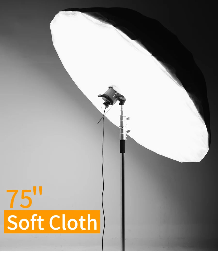 Studio Photographie 70" 178cm / 75" 190cm Blanc Noir Éclairage Réfléchissant Parapluie Diffuseur Couverture (Couverture Diffuseur Seulement)