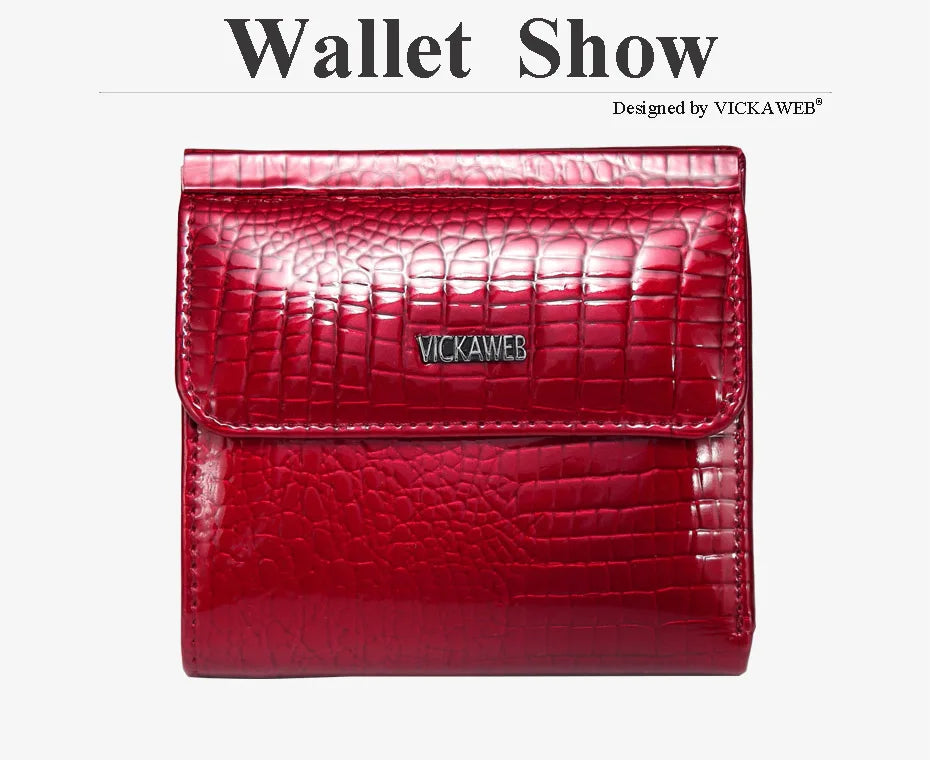 VICKAWEB Mini Wallet Women Genuine Leather Wallets Fashion Alligator Hasp Short Wallet Female Small Woman Wallets And Purses 209