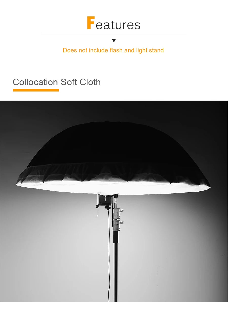 Studio Photogrphy 70"  178cm / 75"  190cm White Black Reflective Lighting Light Umbrella Diffuser Cover (Diffuser Cover Only)