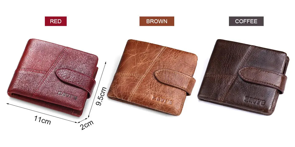 KAVIS Free Engravin Genuine Leather Wallet Men Coin Purse Long Male Clutch Walet Portomonee Man Women Handy Card Holder for Name