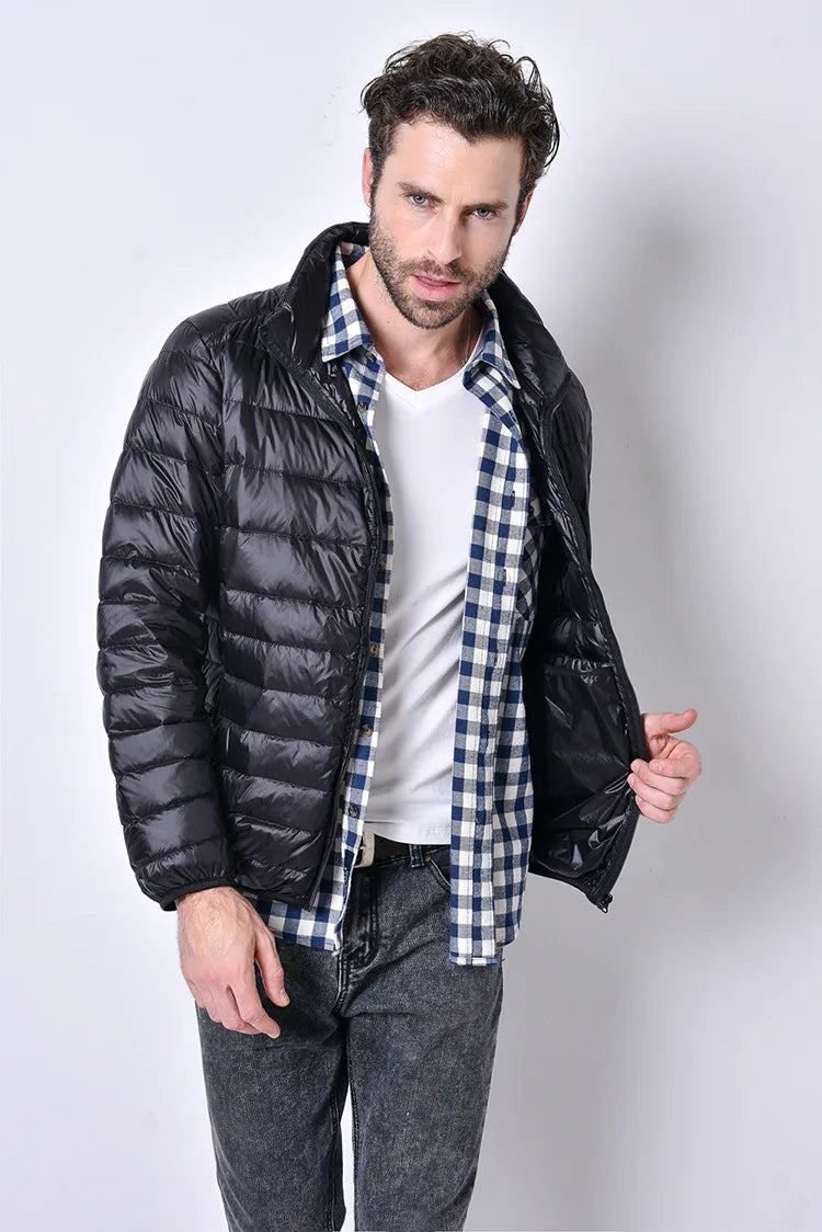 FGKKS Autumn Lightweight Thin Duck Down Jacket Men Good White Brand Casual Ultralight Male Feather Jackets Coat