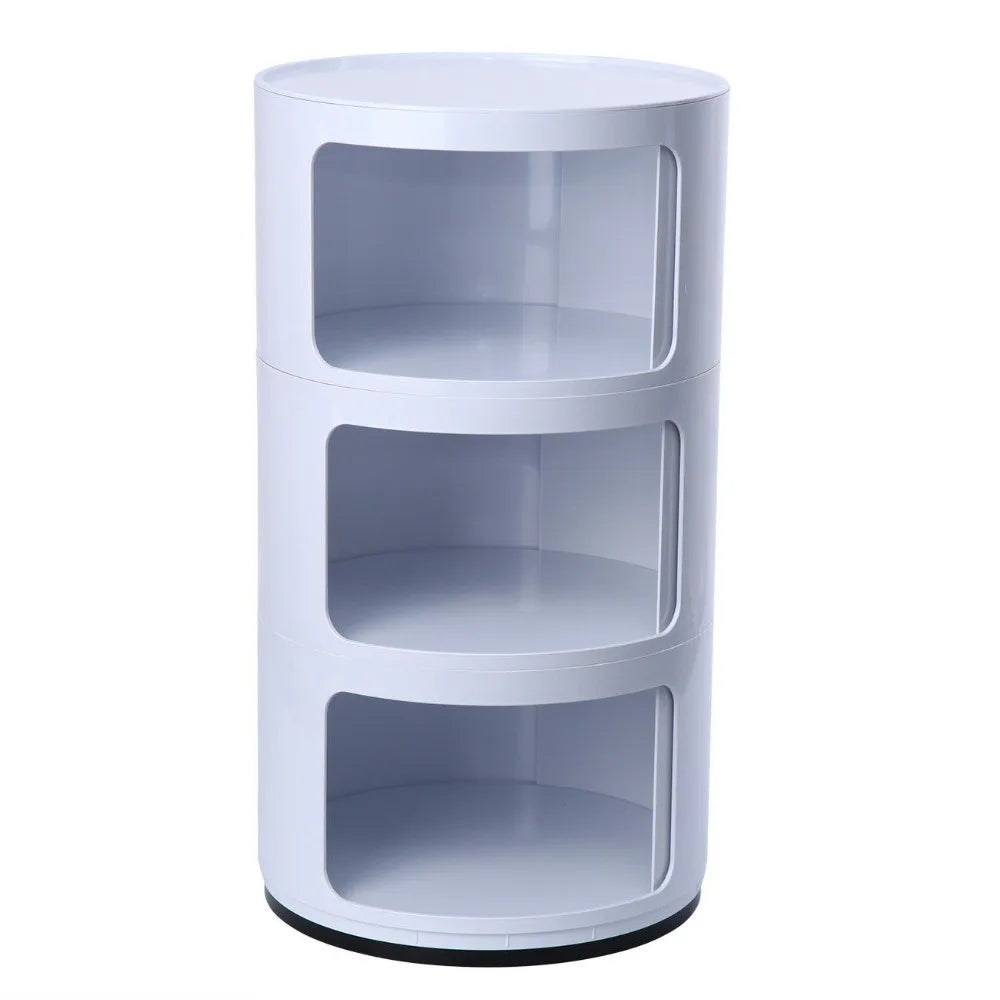 Modern Fashion Round Storage Cabinets Drawer 3 Layer Bedside Corner Sofa Small Size Living Room Side table