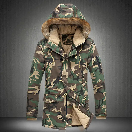 2024 Nouvelle Marque Hiver Hommes Épais Camouflage Veste Hommes Parka manteau Hommes À Capuche Parkas Veste Hommes Militaire Pardessus